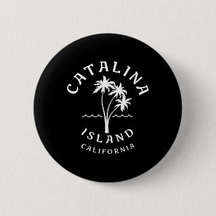 Retro Cool Catalina Island Palme Mens Womens C Button