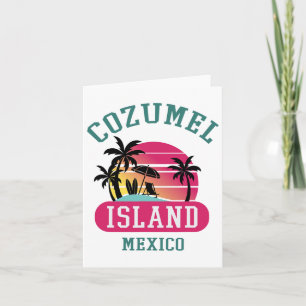 Retro Cool Cozumel Original Mexiko Strände Sunset Karte