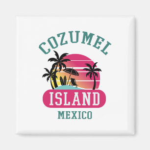 Retro Cool Cozumel Original Mexiko Strände Sunset Magnet