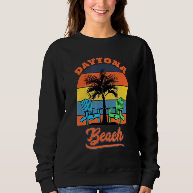 Retro Cool Daytona Beach Vacation Design Florida B Sweatshirt (Vorderseite)