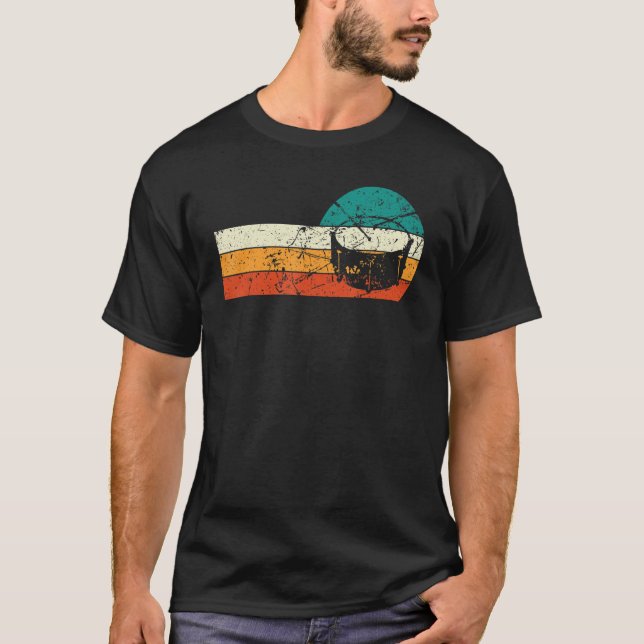 Retro Cool Drummer Drum Kit Drum Player T-Shirt (Vorderseite)