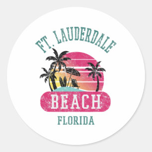 Retro Cool Ft. Lauderdale Vintage Herren Damen Fl Runder Aufkleber