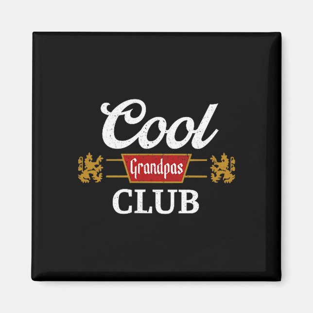 Retro Cool Grandpas Club Family Matching Father's  Magnet (Vorne)