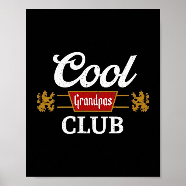 Retro Cool Grandpas Club Family Matching Father's  Poster (Vorne)