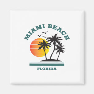 Retro Cool Miami Beach Mens Womens Florida Beach Magnet