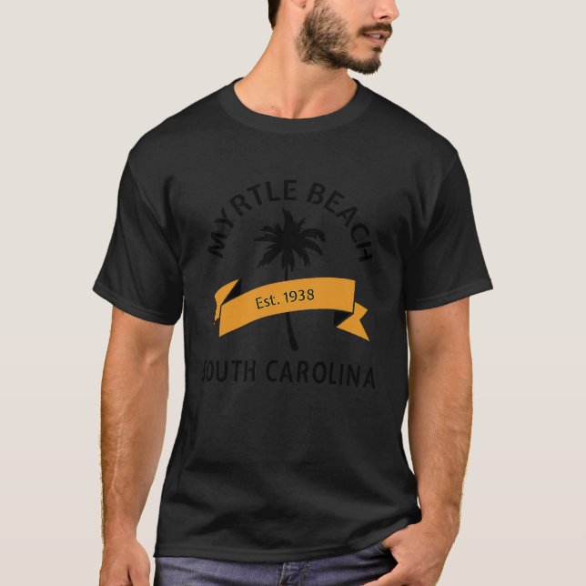 Retro Cool Original Myrtle Beach SC Palme T-Shirt (Vorderseite)