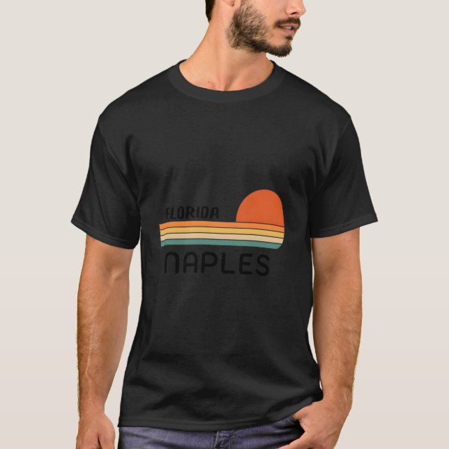 Retro Cool Original Neapel Florida Beach Palm Tree T-Shirt (Vorderseite)