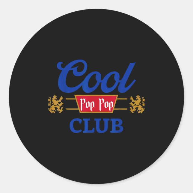 Retro Cool P P Club Family Matching Father's Day F Runder Aufkleber (Vorderseite)