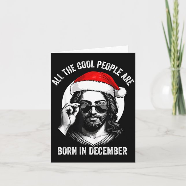 Retro Cool People Are Born In December Christian C Karte (Vorderseite)