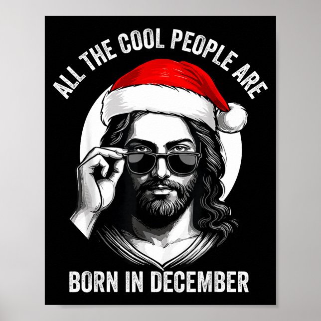 Retro Cool People Are Born In December Christian C Poster (Vorne)