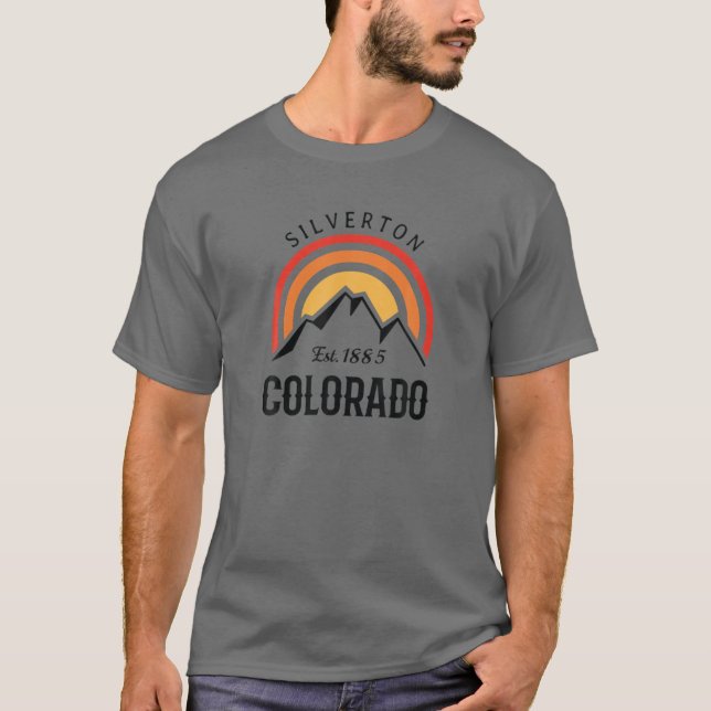Retro Cool Silverton Colorado Rocky Mountains Nove T-Shirt (Vorderseite)