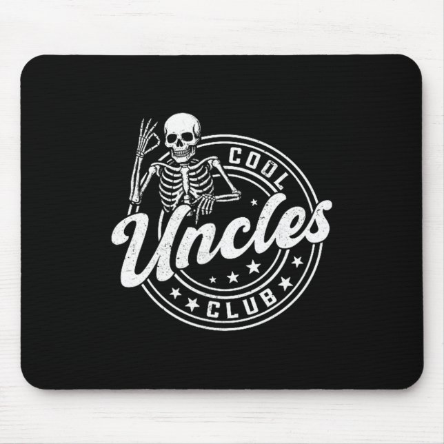 Retro Cool Uncles Club Funny New Uncle Men Skeleto Mousepad (Vorne)