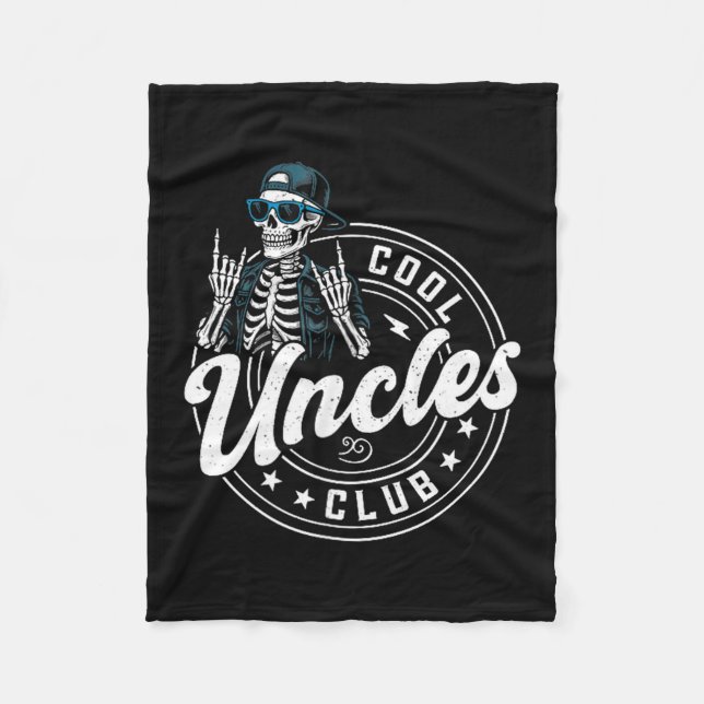 Retro Cool Uncles Club Funny Skeleton New Uncle Me Fleecedecke (Vorderseite)