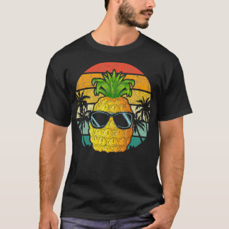 Retro Coole Ananas Sonnenbrille Funny Tropical Fru T-Shirt