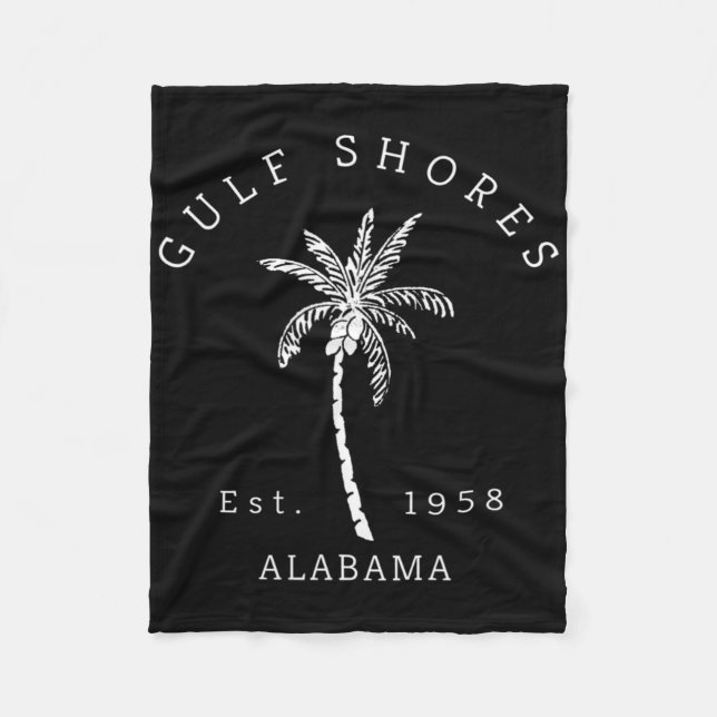 Retro Coole Golfküste Al Beach Palm Tree Grafik Fleecedecke (Vorderseite)