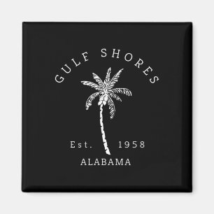 Retro Coole Golfküste Al Beach Palm Tree Grafik Magnet
