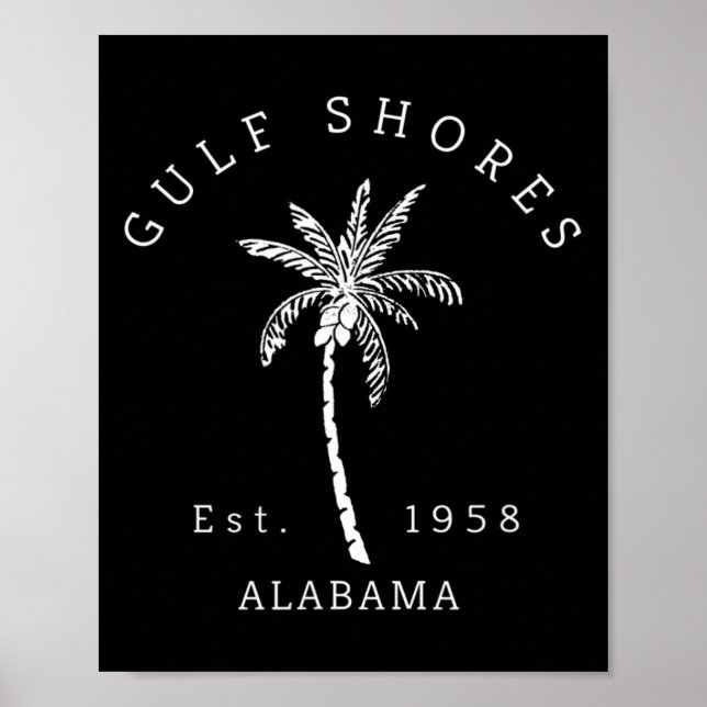 Retro Coole Golfküste Al Beach Palm Tree Grafik Poster (Vorne)