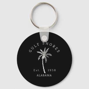 Retro Coole Golfküste Al Beach Palm Tree Grafik Schlüsselanhänger