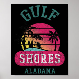 Retro Coole Golfküste Original Alabama Beach Grap Poster