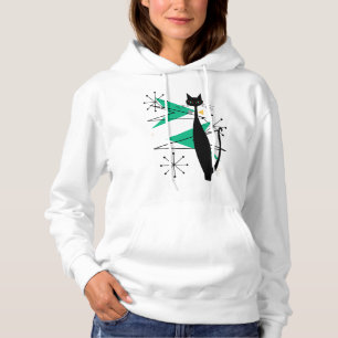 Retro coole Katzen-Atomära-Mitte des Jahrhunderts Hoodie