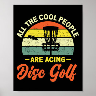 Retro Coole Leute beim Discgolf-Ace Poster