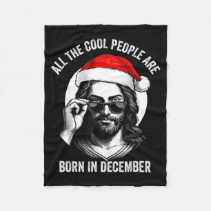 Retro Coole Leute Werden Im Dezember Christlich C Fleecedecke