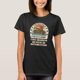 Retro Coole Opa fährt Motorrad Großvater fährt T-Shirt