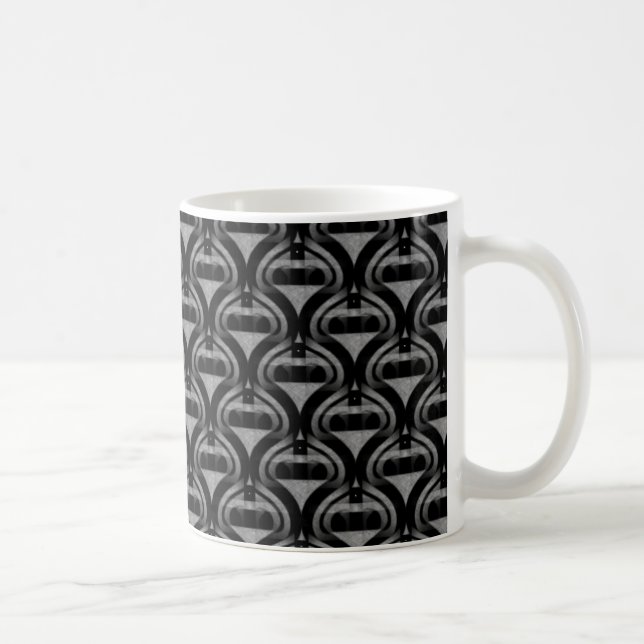 Retro Coole Tasse, Schwarz und Grau Kaffeetasse (Rechts)
