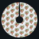 Retro Coole Weihnachtsbaumdekoration Muster Polyester Weihnachtsbaumdecke<br><div class="desc">Baumrock mit einer Vintagen Stildarstellung. 3 rote Weihnachtsbaumbläschen umgeben von grünen Heiligen und Beeren. Stilvolles Retro-Design.</div>