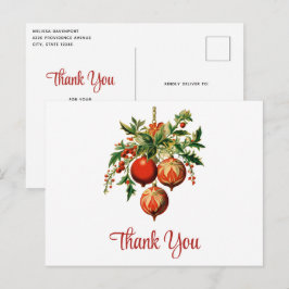 Retro Coole Weihnachtsbaumdekorationen Danke Postkarte