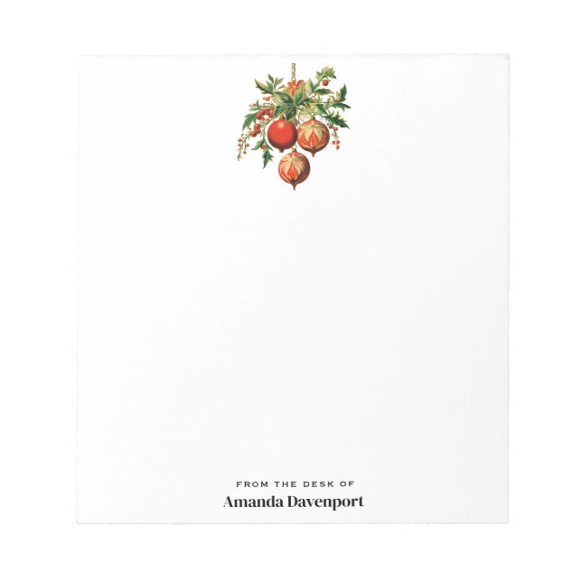 Retro Coole Weihnachtsbaumdekorationen Notizblock (Vorderseite)