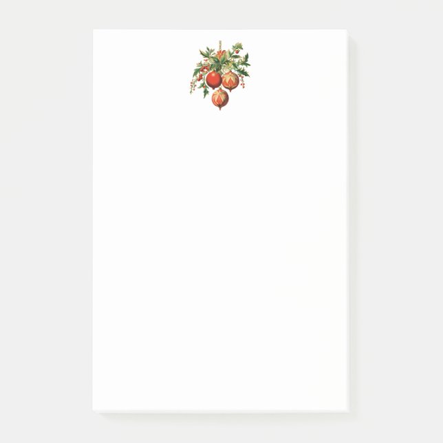 Retro Coole Weihnachtsbaumdekorationen Post-it Klebezettel (Vorderseite)