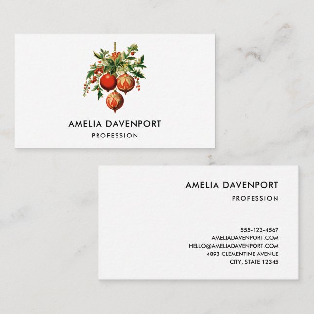 Retro Coole Weihnachtsbaumdekorationen Visitenkarte (Vorne/Hinten)