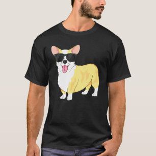 Retro Cooler Corgi Sonnenbrille für Jungen Kinder T-Shirt