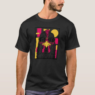 Retro Cooler Hahn mit Sonnenbrille Kind Vintage T-Shirt
