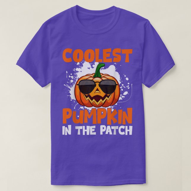 Retro Cooler Kürbis im Patchgroova Hallowee T-Shirt (Design vorne)