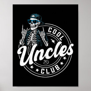 Retro Cooler Onkel Club Lustiger Skelett Neuer Onk Poster