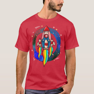 Retro-Cooler Raketenschiff T-Shirt