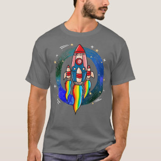Retro-Cooler Raketenschiff T-Shirt