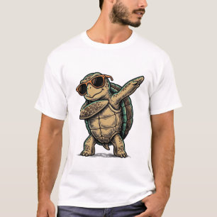 Retro Cooler Turtle Dab Vektor-Shirt Design_1 T-Shirt