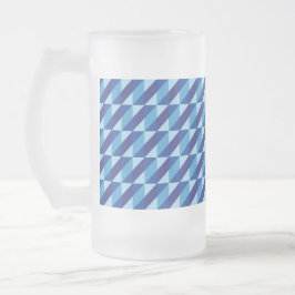 Retro Cooles Blau Geometrisches Dreieck Abstrakt Mattglas Bierglas