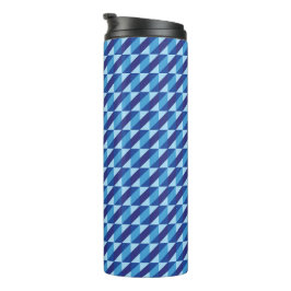 Retro Cooles Blau Geometrisches Dreieck Abstrakt Thermosbecher