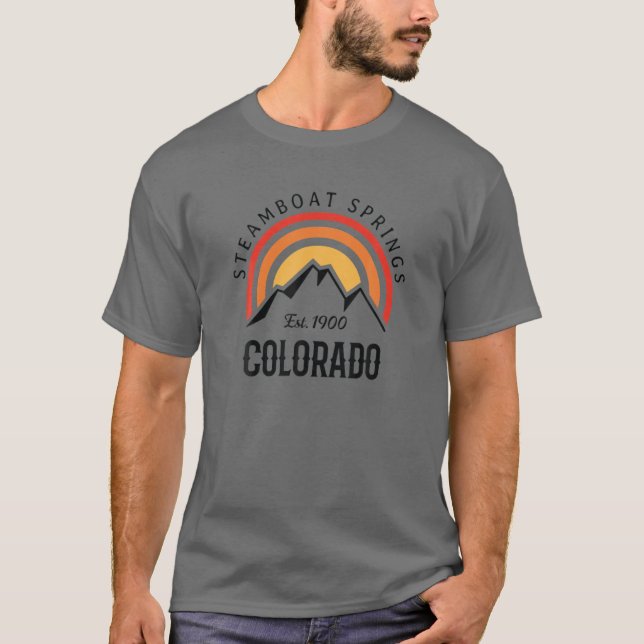 Retro Cooles Dampfboot Springs CO Rocky Mountains  T-Shirt (Vorderseite)