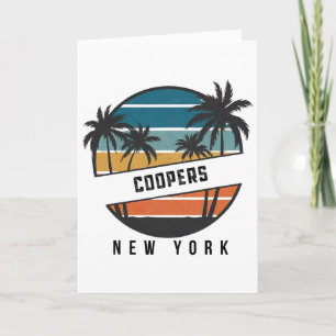 Retro Coopers Beach New York Surfbrett Surfen _1 Karte