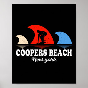 Retro Coopers Beach New York Surfen  Poster