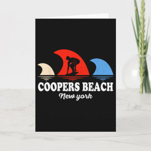 Retro Coopers Beach New York Surfsboardfahren Karte