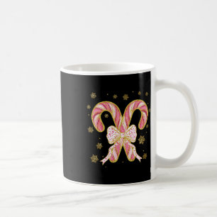 Retro Coquette Bow Candy Cane Weihnachtssaison Wom Kaffeetasse