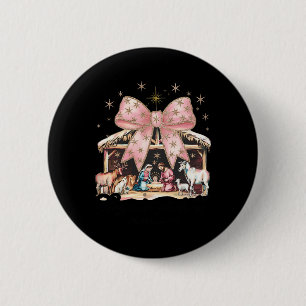 Retro Coquette Bow Christlichen Weihnachten Bester Button