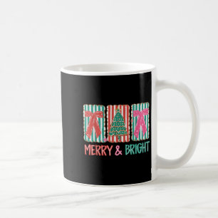 Retro Coquette Bow frohe und helle Weihnachtsbaum Kaffeetasse