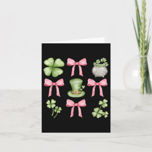 Retro Coquette Bow Irish Kleeblatt St Patricks Day Karte